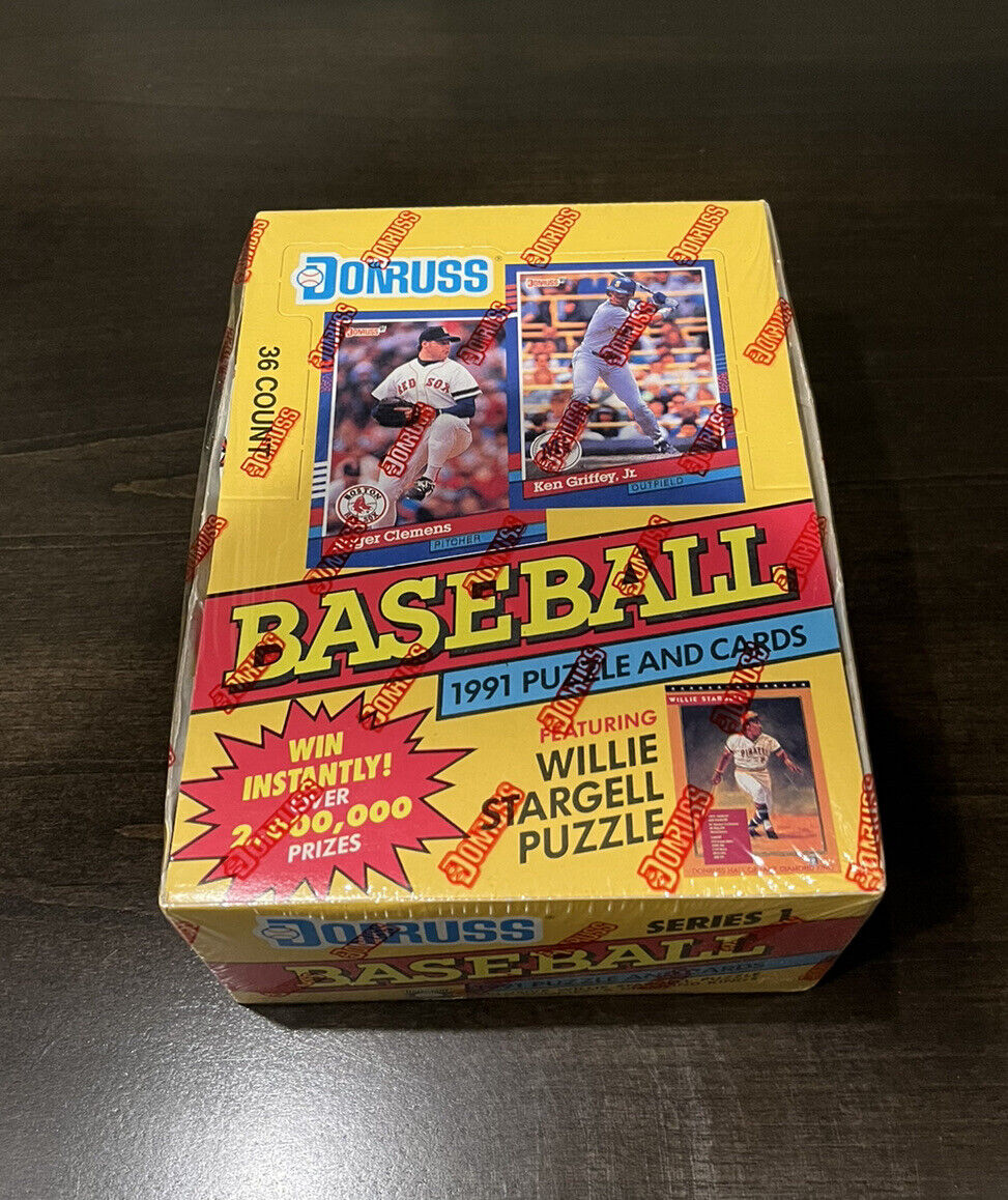 1991 Donruss Baseball Puzzle and Cards Series 1 Factory Sealed box 36 Packs