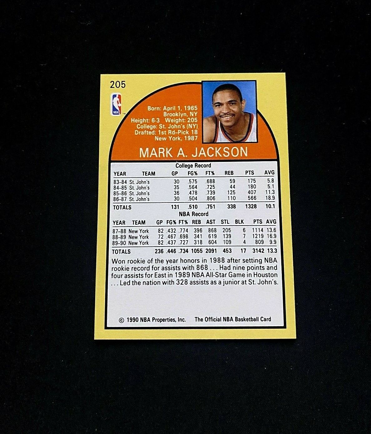 1990 NBA Hoops Mark Jackson Card