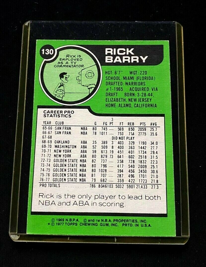 1977 Signed Rick Barry Card! (MINT CONDITION!)